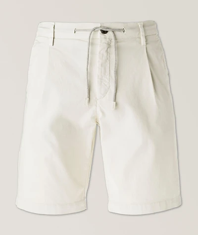 Drawstring Stretch-Cotton Chino Shorts
