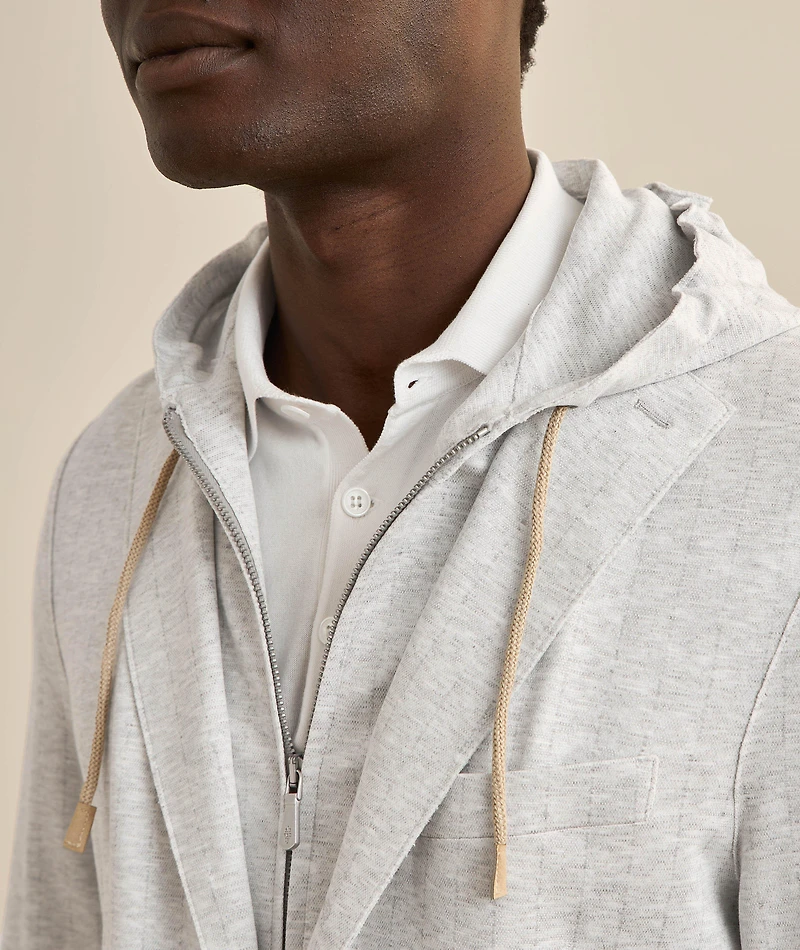 Pinstripe Removable Hood Sport Jacket