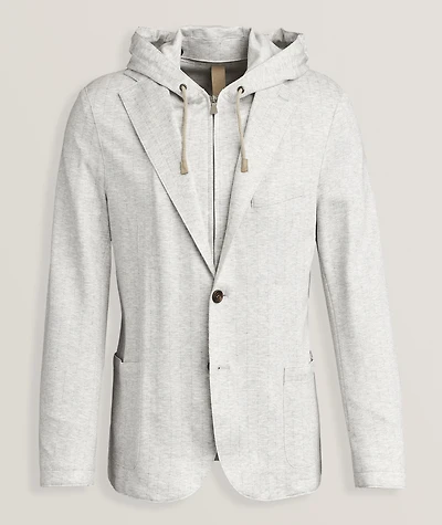 Pinstripe Removable Hood Sport Jacket