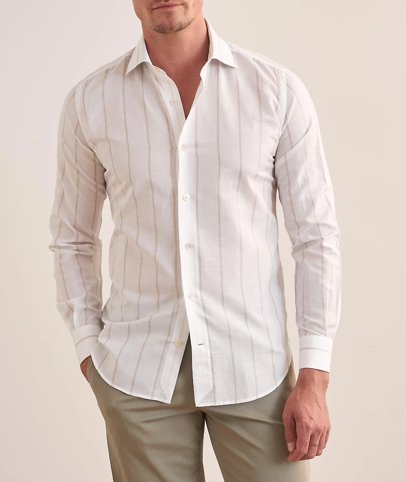 Striped Cotton-Linen Shirt