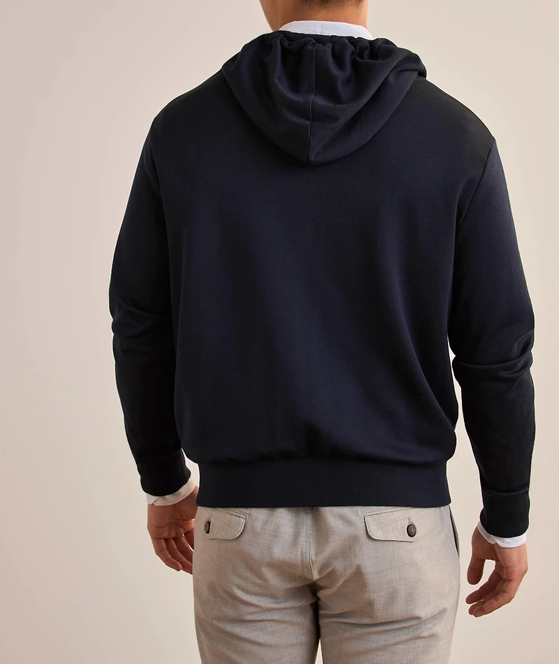 Silk-Cotton Hooded Sweater