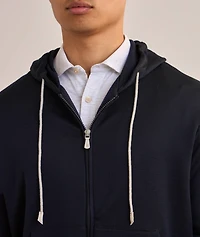 Silk-Cotton Hooded Sweater