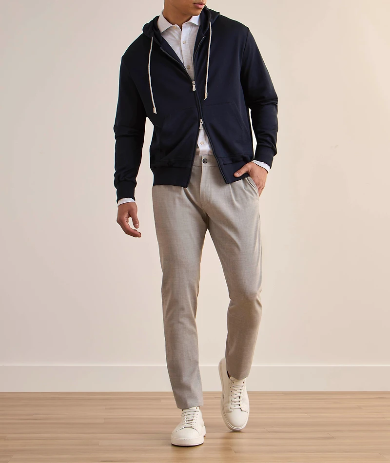 Silk-Cotton Hooded Sweater