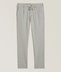 Stretch-Wool Tailored Drawstring Pants