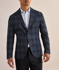Plaid Linen-Blend Sport Jacket