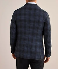 Plaid Linen-Blend Sport Jacket