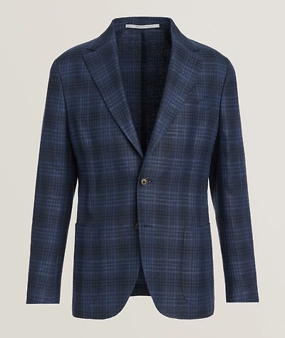 Plaid Linen-Blend Sport Jacket