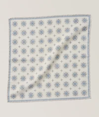 Medallion Wool-Cotton Pocket Square 
