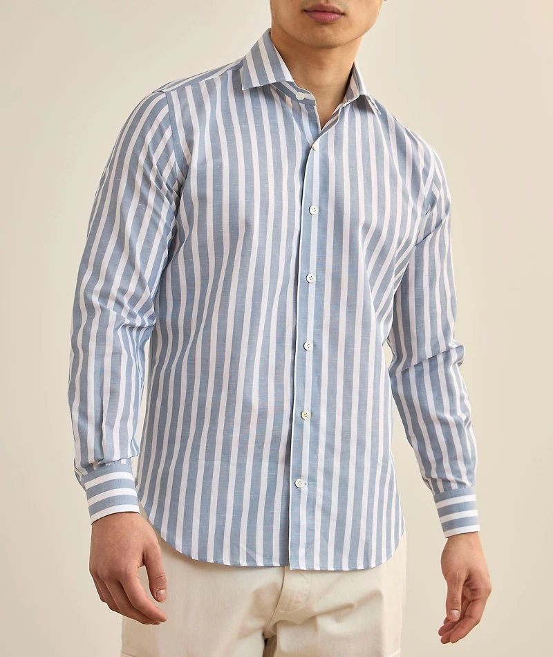 Striped Cotton-Linen Shirt