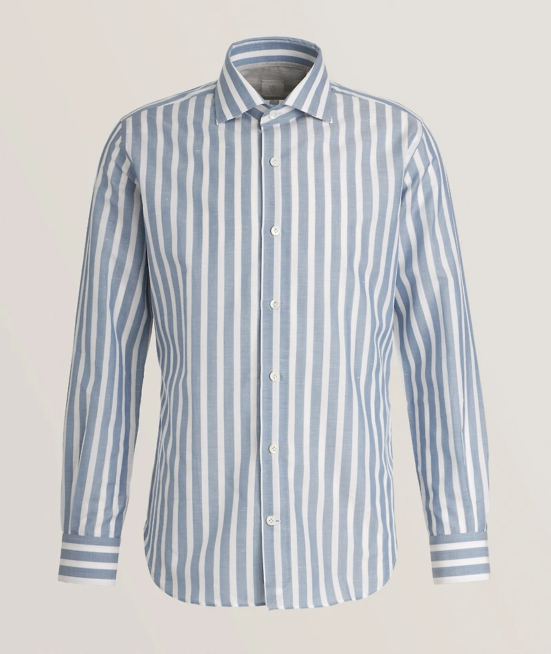 Striped Cotton-Linen Shirt
