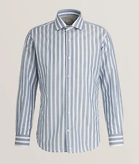 Striped Cotton-Linen Shirt