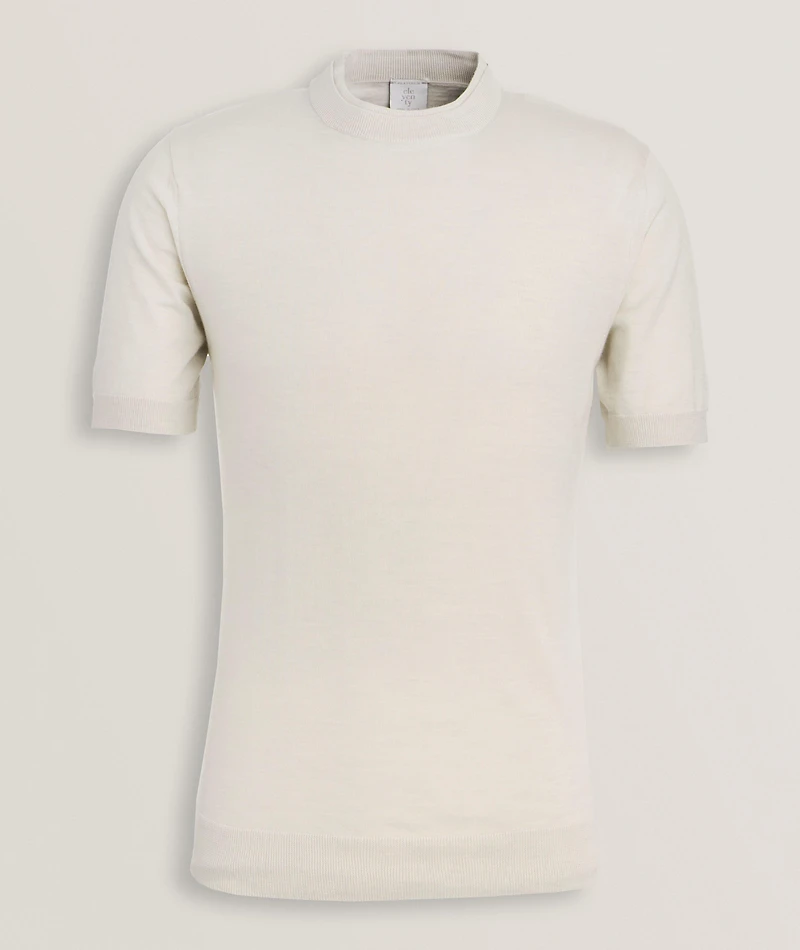 Tonal Tipped Crewneck Knit T-Shirt