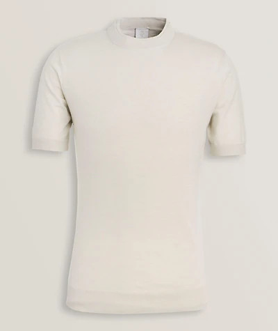 Tonal Tipped Crewneck Knit T-Shirt