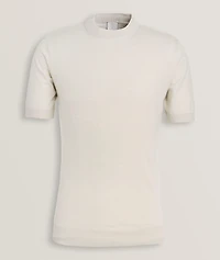 Tonal Tipped Crewneck Knit T-Shirt