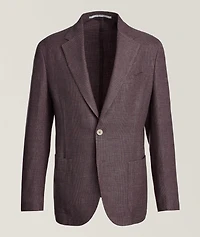 Glen Plaid Linen-Blend Sport Jacket
