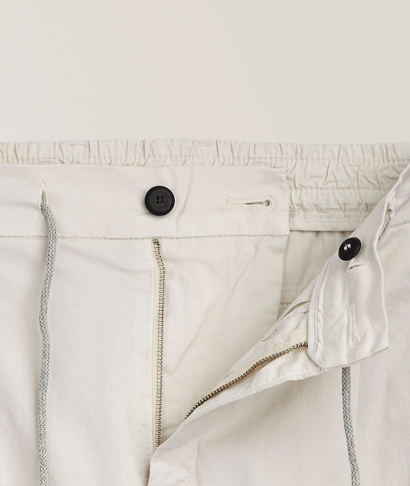 Stretch-Cotton Tapered Pants