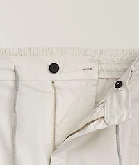 Stretch-Cotton Tapered Pants
