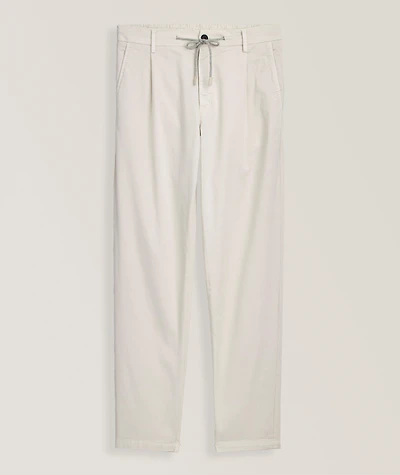 Stretch-Cotton Tapered Pants