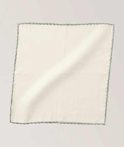 Piped Linen Pocket Square