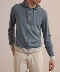 Banded Stripe Hooded Sweater