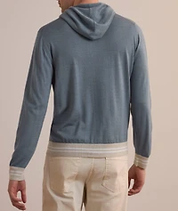 Banded Stripe Hooded Sweater