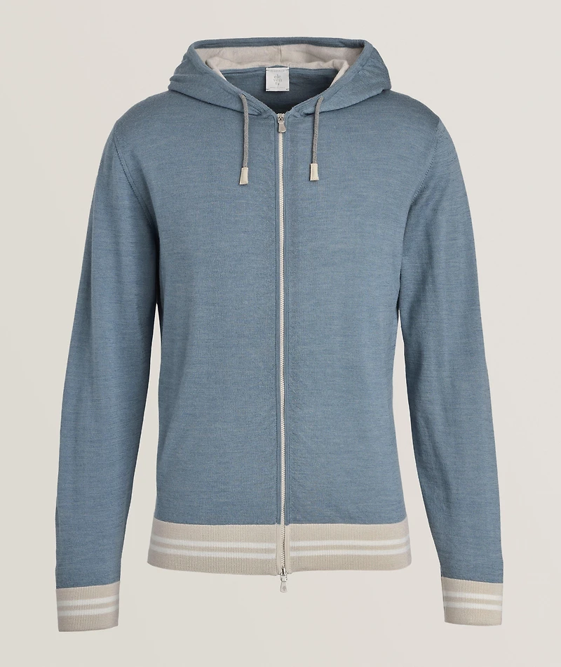 Banded Stripe Hooded Sweater