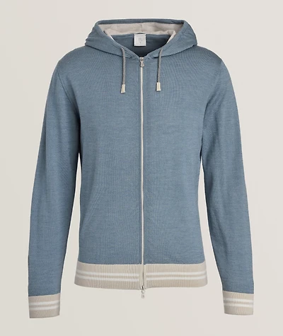 Banded Stripe Hooded Sweater