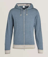 Banded Stripe Hooded Sweater