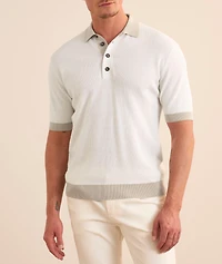Cotton-Cashmere Colourblock Knit Polo