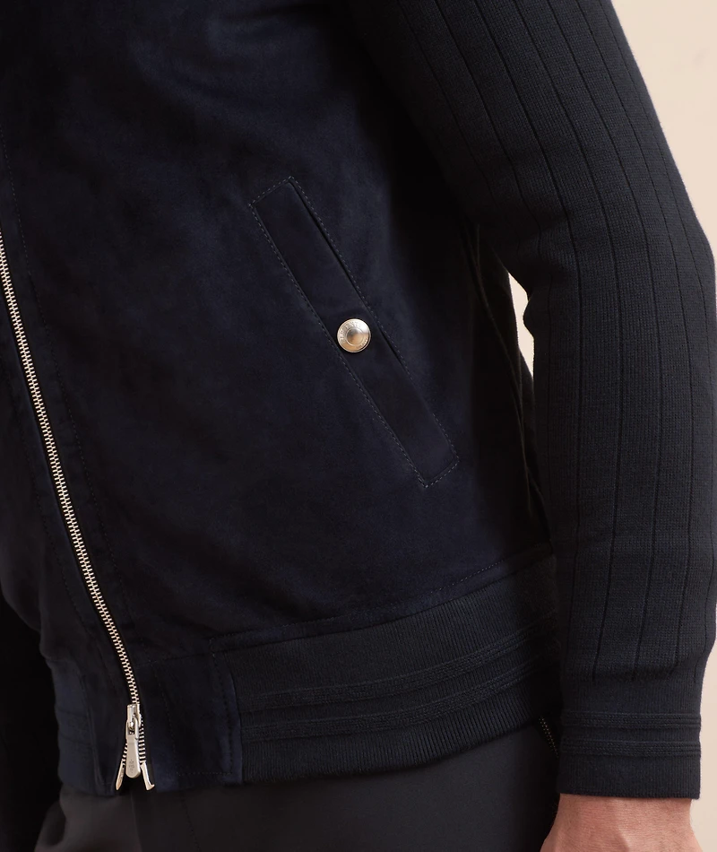 Mixed Media Suede Jacket