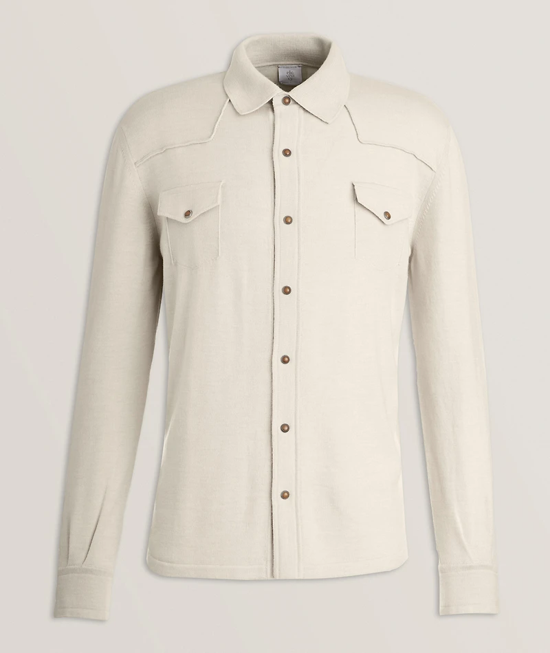 Western Wool Knit Overshirt