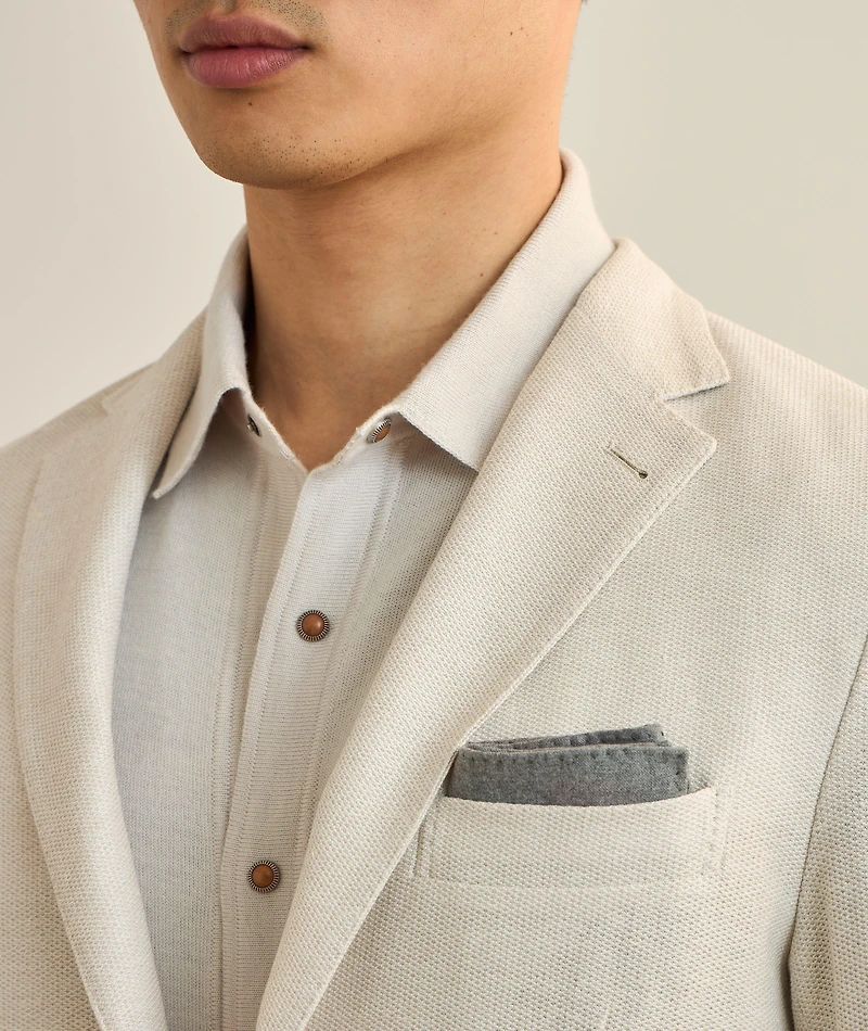 Cotton-Linen Hopsack Sport Jacket