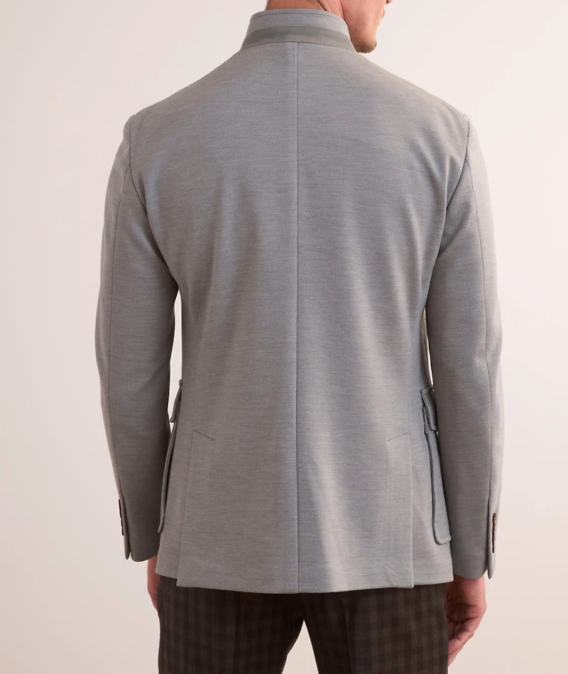 Stand Collar Wool-Blend Jacket