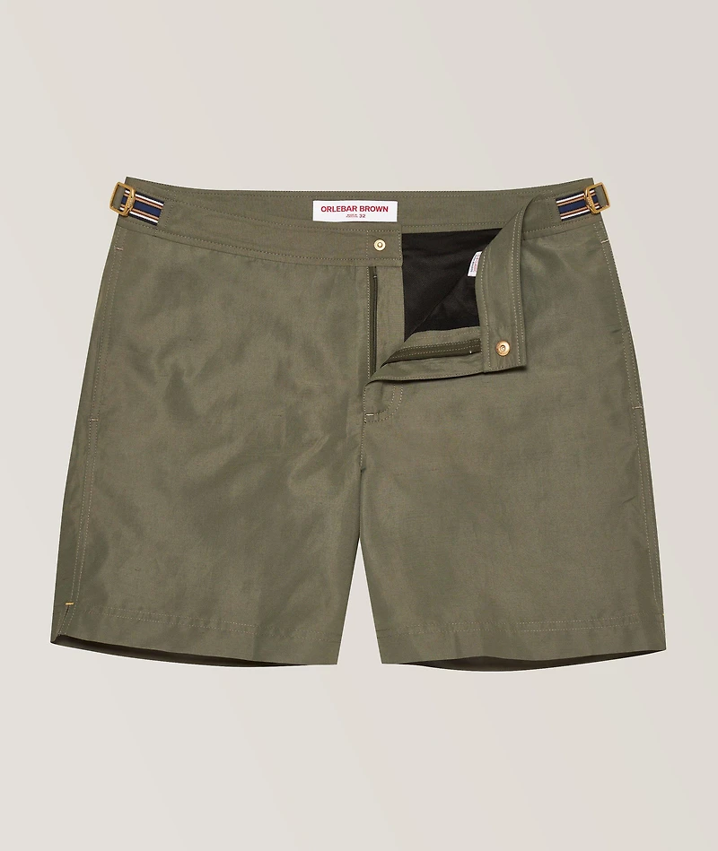 Bulldog Linen-Blend Tape Swim Shorts