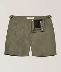 Bulldog Linen-Blend Tape Swim Shorts