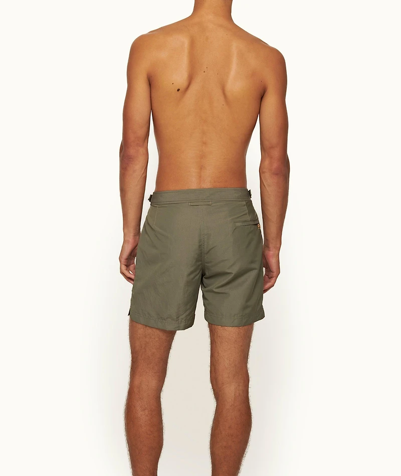 Bulldog Linen-Blend Tape Swim Shorts