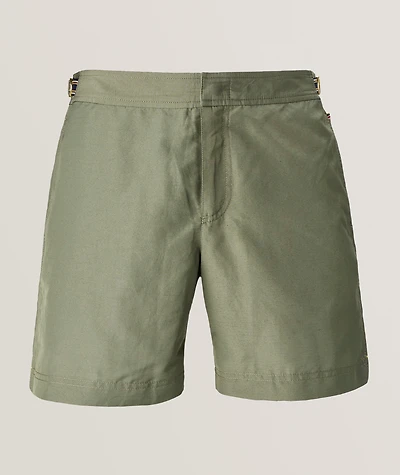 Bulldog Linen-Blend Tape Swim Shorts