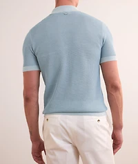Textured Silk-Cotton Polo Shirt