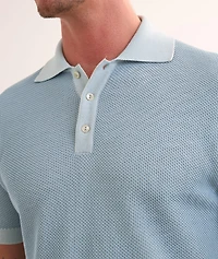 Textured Silk-Cotton Polo Shirt