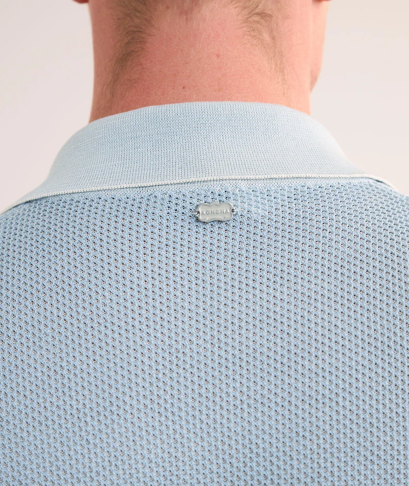 Textured Silk-Cotton Polo Shirt