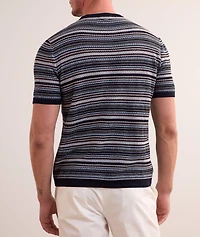 Textured Striped Knit T-Shirt