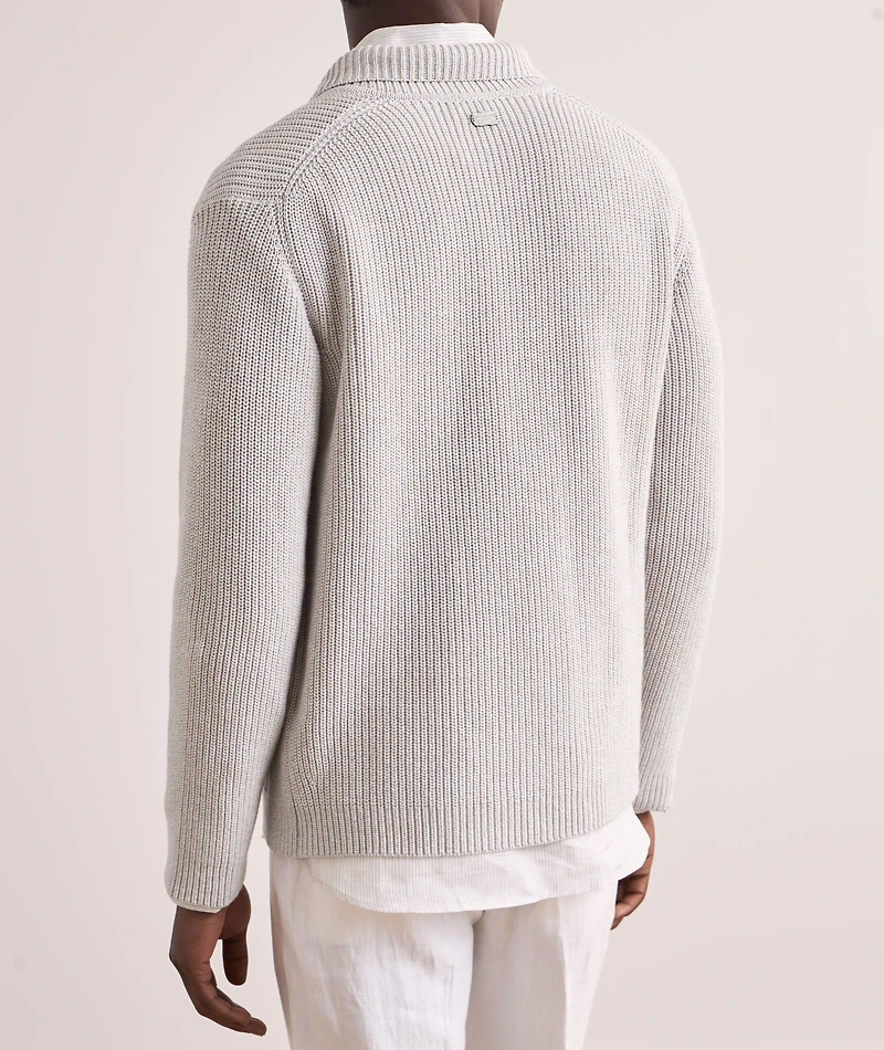 Cashmere-Cotton Knit Cardigan