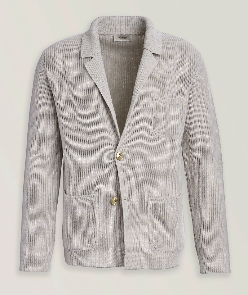 Cashmere-Cotton Knit Cardigan