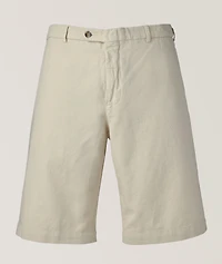 Cotton-Linen Blend Bermuda Shorts
