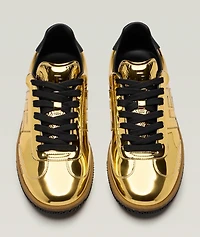 Swan Mirror-Effect Leather Sneakers