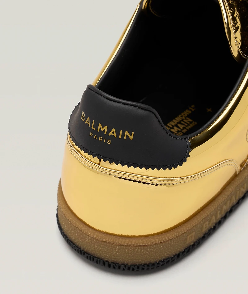 Swan Mirror-Effect Leather Sneakers