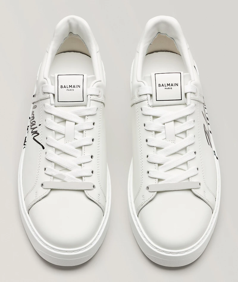 Script Logo Leather B-Court Sneakers