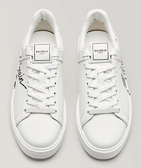 Script Logo Leather B-Court Sneakers