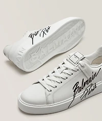 Script Logo Leather B-Court Sneakers