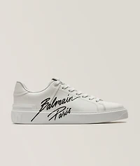 Script Logo Leather B-Court Sneakers
